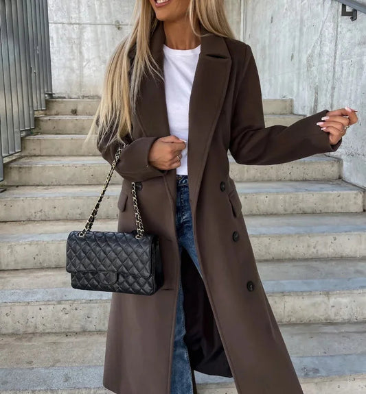 Elegant Long Trench Coat for Women