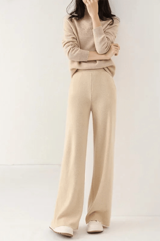Elira High-Waisted Cashmere Pants for Women